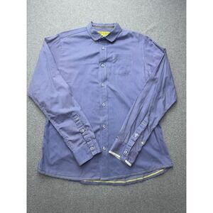 Descendant Of Thieves Shirt Mens Large Blue Stripe Long Sleeve Button Up Casual